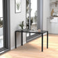 Rectangular Kitchen Table for 4 People, Dining Table with Tabletop Tempered Glass for Dining Room, Living Room, Black