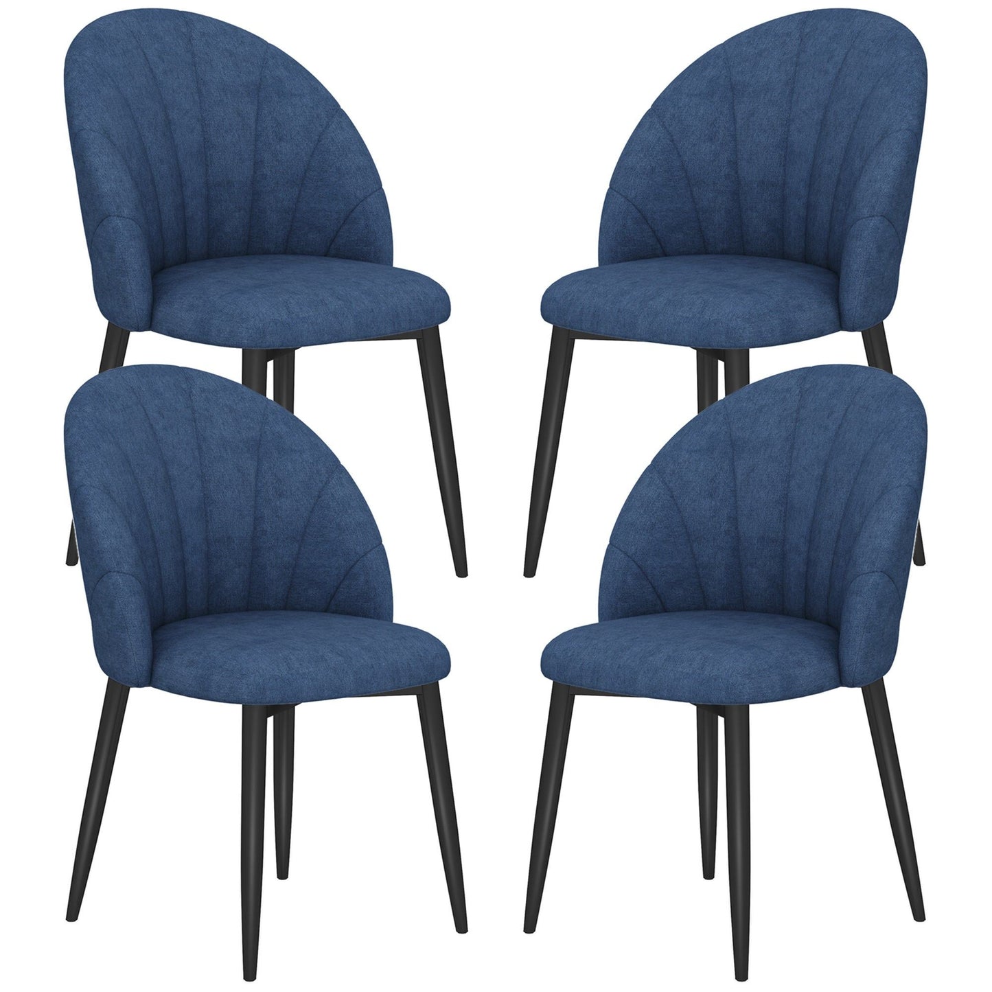 Upholstered Dining Chairs Set of 4 - Blue