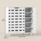 Shoe Cabinet, 20 Pair Shoe Storage Cabinet with Hollowed-Out Doors, White