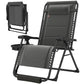 Zero Gravity Chair, Reclining Outdoor Lounger Chair with Cup Holder, 400 LBS Capacity, Dark Grey