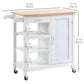 Rolling Kitchen Island with Storage Drawer - White