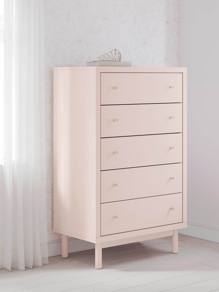 Wistenpine - Blush - Five Drawer Chest - Forward Furniture