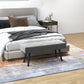 39" Upholstered End-of-Bed Bench with Steel Legs - Grey