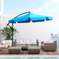 9FT Offset Hanging Patio Umbrella Cantilever Umbrella with Easy Tilt Adjustment, Cross Base and 8 Ribs for Backyard, Poolside, Lawn and Garden, Blue