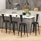 24" Set of 4 Bar Stools Kitchen Industrial Breakfast Bistro Cafe Metal Frame Black