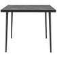 Outdoor Dining Table for 4, Square Patio Dining Table with Marble Effect Tempered Glass Top and Steel Frame, Black