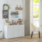 Coffee Bar Sideboard Cabinet with 2 Drawers - White