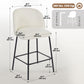 Counter Height Linen Bar Stools Set of 2 - Cream White