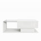 High-Gloss Coffee Table with Adjustable Height and LED Light Strip, Tempered Glass Top, Easy to Install, 39.5" L x 19.5" W x 13" H, White