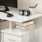47" Computer Desk with Keyboard Tray and Storage Drawers, Home Office Workstation Table with Storage Shelves, White