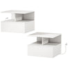 Floating Nightstand Set of 2 with Power Outlets - White