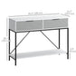 Modern Console Table with 2 Drawers, 2 Tier Entryway Table with storage Shelf, Narrow Sofa Table for Living Room, Hallway, White