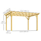 10' x 13' Wood Pergola, Outdoor Gazebo Grape Trellis for Climbing Plant Support, Garden, Patio, Backyard, Nature Wood