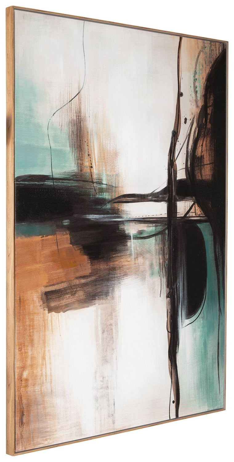 Brunonia - Teal / Orange / Black - Wall Art - Forward Furniture