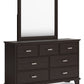 Covetown - Dark Brown - Dresser And Mirror