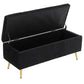 Storage Ottoman Bench, 43 Inch Large Storage Chest with Steel Legs and Padded Seat, Foot Rest, Load 485 lbs, Black