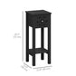 Nightstand Set of 2 with Drawer and Open Storage Shelf Black