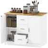 Kitchen Island with 3 Drawers & Storage - White