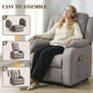 Massage Recliner Chair with Quiet Brushless Motor Pet-Friendly Fabric Power Recliner with 2 Memory Positions Brown