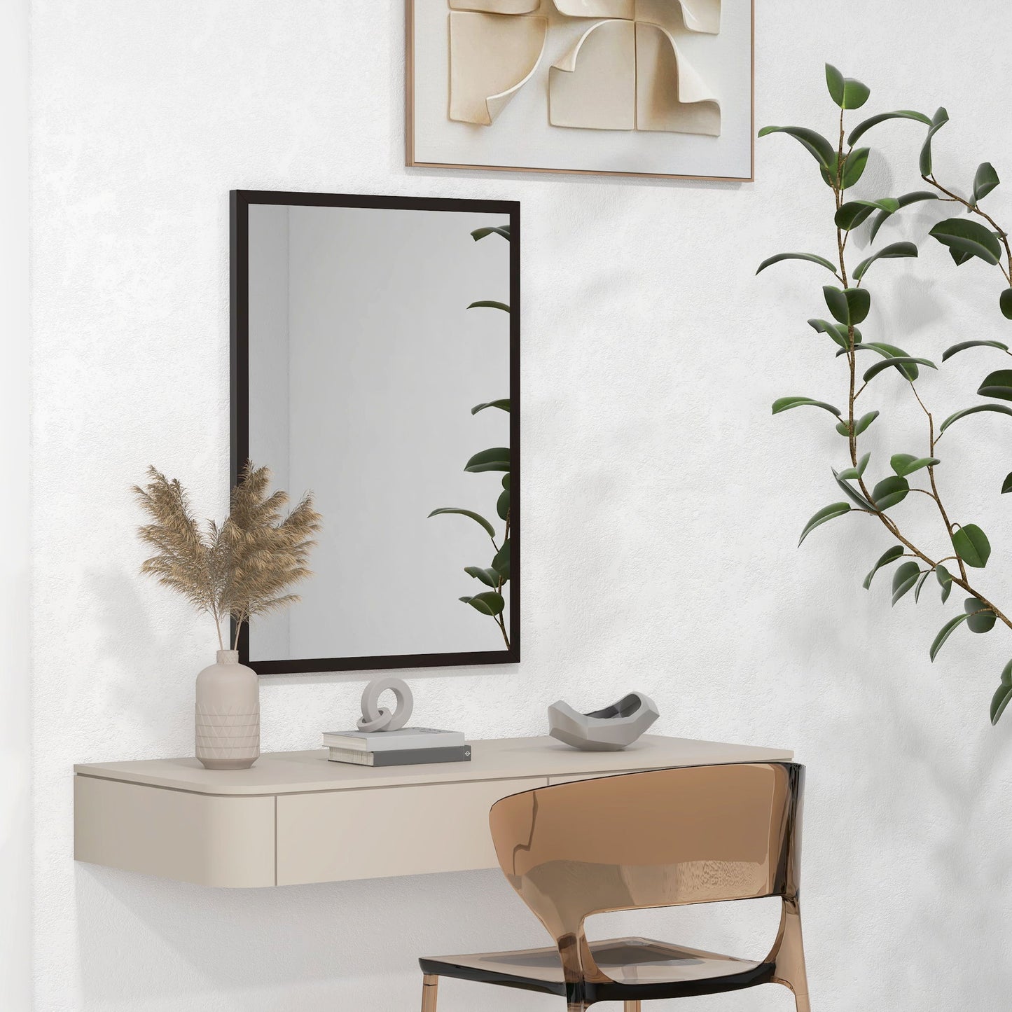 22" x 30" Bathroom Mirror for Wall, Rectangular Mirror for Living Room, Bedroom, Entryway, Black