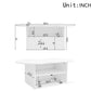 Cloud Coffee Table with Drawer and Open Storage, Particle Board, Cloud Coffee Table with Functional Design, 39.5" L x 23.5" W x 15" H, White