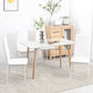 4 Set Dining Chairs High Back Faux Leather Kitchen Chairs for Living Room Kitchen White