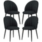Modern Dining Chairs Set of 4, Upholstered Dining Room Chairs with Metal Legs, Shell Backrest, Padded Seat, Black