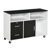 Lateral Mobile Filing Cabinet with Lock - Black