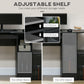 Computer Desk with Storage, Home Office Laptop Table with Shelves and Drawers, Modern Workstation Desk with Keyboard Tray for Study, Living Room, Black