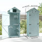 30" x 21" x 71" Garden Storage Shed, Outdoor Tool Utility Storage House with 3 Tier Shelves and Roof, Blue