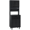 Kitchen Buffet with Hutch and Microwave Counter - Black