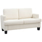 54.3" Loveseat Sofa, 2 Seater Sofa with Removable Cushions, Small Couch with Wood Frame for Living Room, Cream White