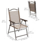 2 Pieces Folding Patio Camping Chairs Set, Sports Chairs for Adults with Armrest, Mesh Fabric Seat for Lawn