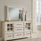 Shaybrock - Antique White / Brown - Dresser And Mirror