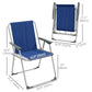 4 Pack Outdoor Folding Chair Set, Portable Camping Chairs with Armrest, Oxford Fabric Seat, Outdoor Chairs, Dark Blue