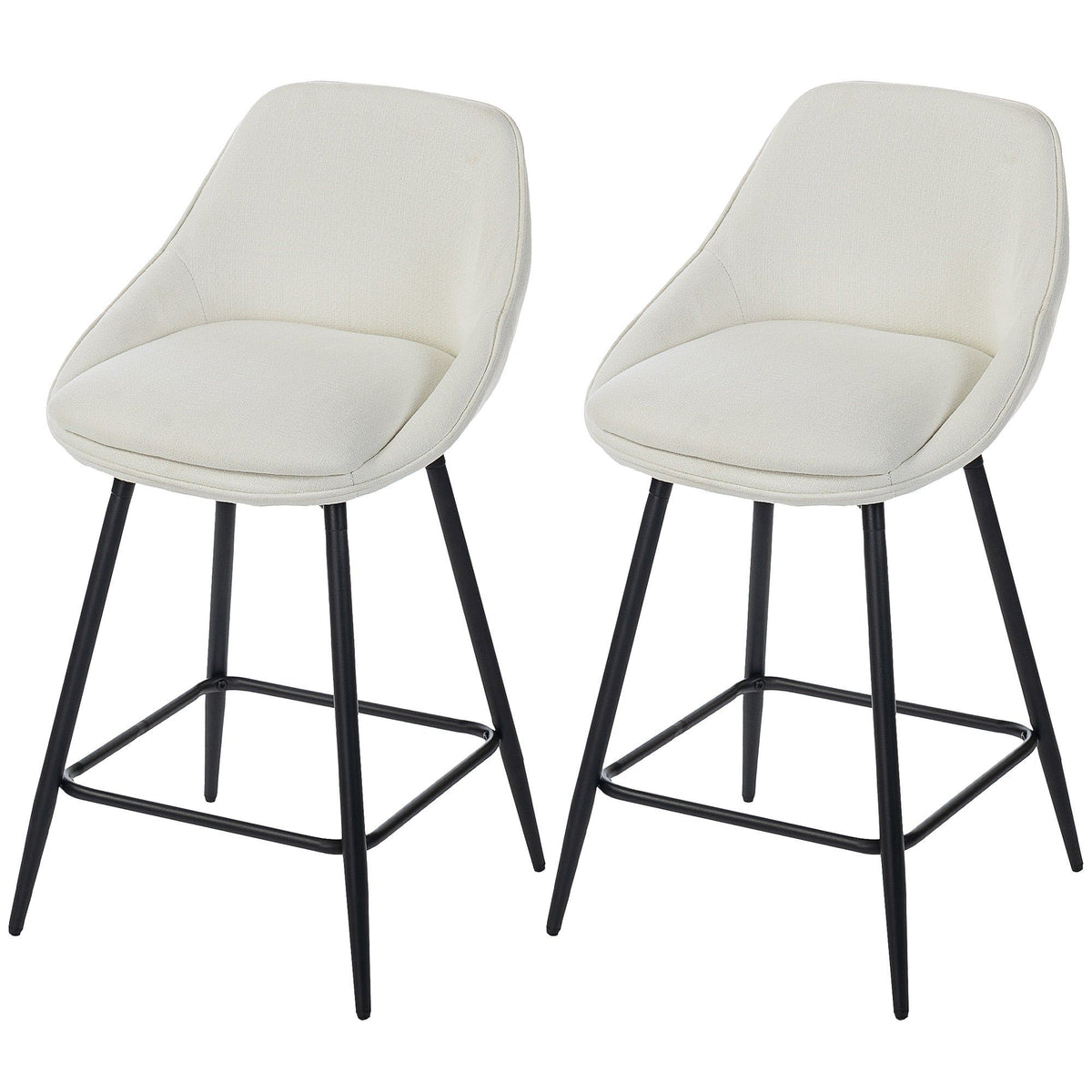 26" Swivel Counter Height Bar Stools Set of 2 - Cream White