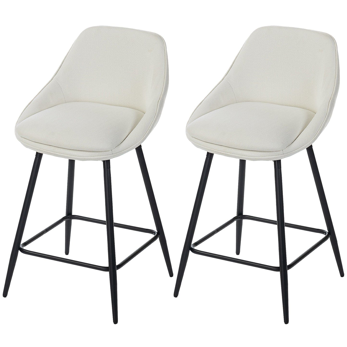 26" Swivel Counter Height Bar Stools Set of 2 - Cream White