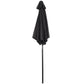 6.6FT Patio Umbrella, Outdoor Parasol with 6 Solid Ribs, Black