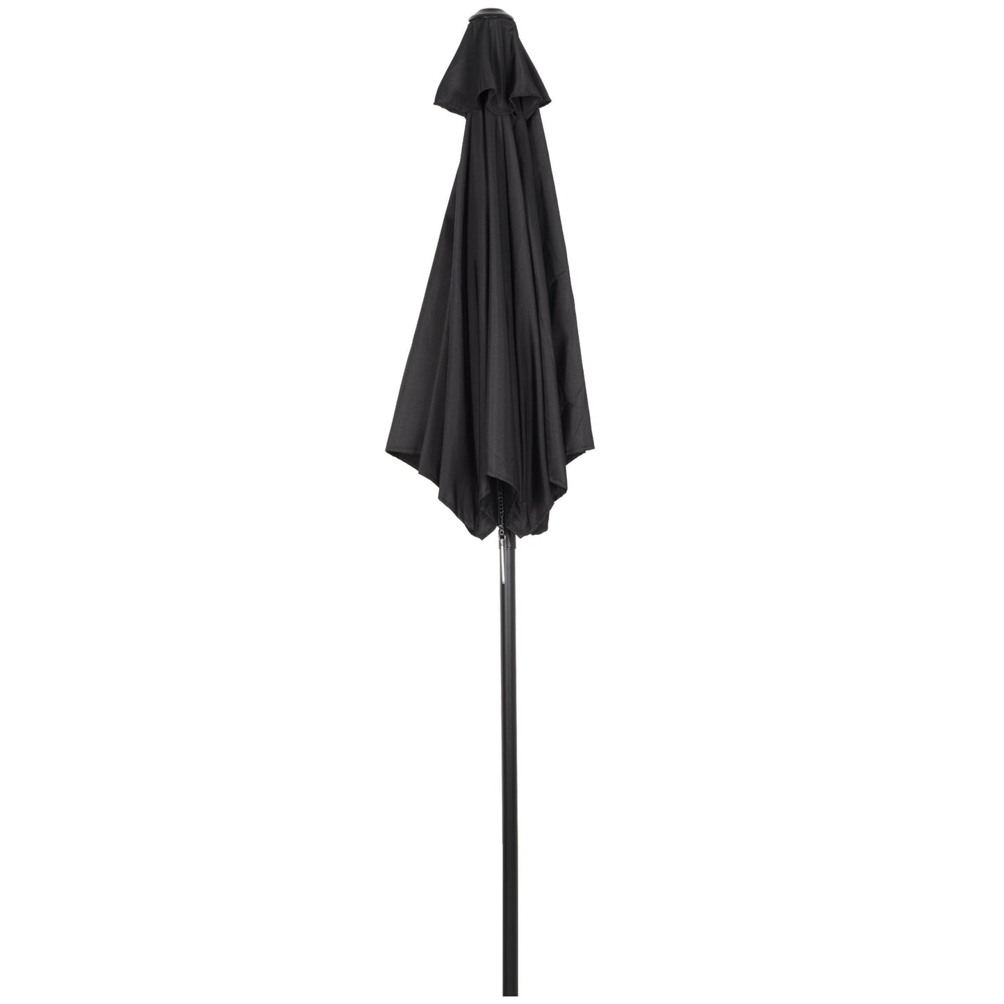 6.6FT Patio Umbrella, Outdoor Parasol with 6 Solid Ribs, Black