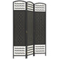 3 Panel Folding Room Divider, Portable Privacy Screen, Wave Fiber Room Partition for Home Office, Black
