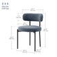 2 Pieces Kitchen Chairs, Modern Dining Chairs w/ Berber Fleece Upholstery and Steel Legs for Living Room, Grey