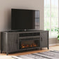 Montillan - Grayish Brown - 84" TV Stand With Electric Fireplace