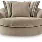 Linenhause - Oversized Swivel Accent Chair - Dune
