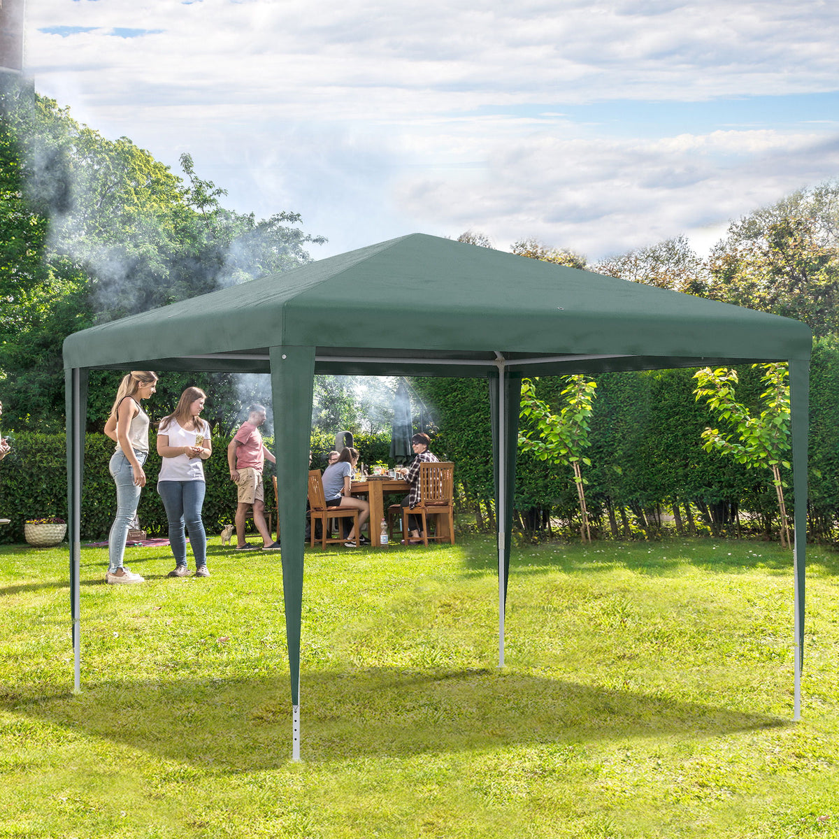 10x10ft Party Tent Portable Gazebo, Folding Garden Canopy Event Shelter Outdoor Sunshade Green