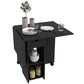 Folding Dining Table with Storage, Drop Leaf Kitchen Table with Drawer and Shelves for Small Spaces, Black