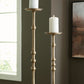 Larwick - Antique Brass Finish - Candle Holder Set (Set of 2)