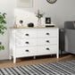 Chest of Drawers with Quiet Slides, Modern 6 Drawer Dresser for Bedroom, Closet, Living Room, Entryway, White