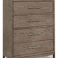 Chrestner - Gray - Five Drawer Chest