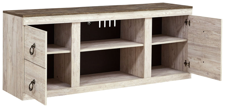 Willowton - TV Stand w/Fireplace Option - 60" x 14.8" x 24.33" - Brown Light