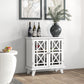 Sideboard Cabinet with Fretwork Doors - White